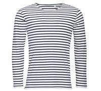 Camiseta De Manga Larga A Rayas Azul O Roja Y Blanca Para Hombre