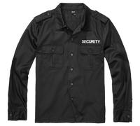 Camiseta de manga larga Brandit Security US Hombre Táctico Policía Negro