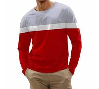 Camiseta de manga larga con cuello redondo para hombre, camiseta de rayas para hombre, camiseta deportiva de bloque de color, camiseta de entrenamiento casual, camiseta atlética, camiseta ajustada