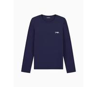 Camiseta de Manga Larga con Cuello Redondo para Hombre, Color Azul, Talla M, Azul, M