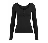 Pieces Pckitte LS Top Noos B C Camisa Manga Larga, Negro (Black Black), X-Small para Mujer