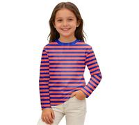 - Camiseta de manga larga con rayas de carnaval, camiseta gráfica de colores para una cómoda camiseta de ocio, ideal para jugar. Descubre un compañero resistente para el día a día con un diseño alegre