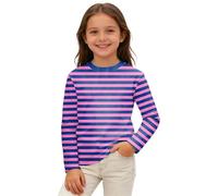 - Camiseta de manga larga con rayas de carnaval, camiseta gráfica de colores para una cómoda camiseta de ocio, ideal para jugar. Descubre un compañero resistente para el día a día con un diseño alegre