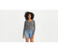 Camiseta de manga larga, cuello de pico Mujer Talla L. Color Beige