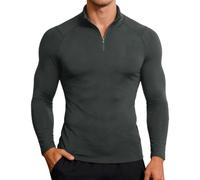 Camiseta de Manga Larga de compresión de Alto Rendimiento, Alta Elasticidad, para Entrenamiento, Carrera, Atletismo Fitness. (Dark Gray, M)