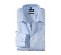 Camiseta de manga larga de Olymp, de corte moderno, con cuello New Kent Azul 63 hellblau