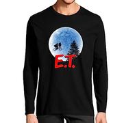 Camiseta de Manga Larga ET el Extraterrestre (13- Camiseta Talla L)(Negra Manga Larga)