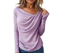 Camiseta de Manga Larga Femenina en Estaciones otoño Invierno con Estilo Casual básico Ofrece Comodidad y suavidad excepcional Ideal para Rutina Cotidiana Uso Diario Mujer clásica