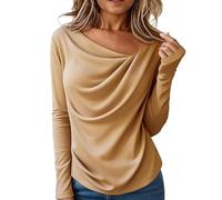 Camiseta de Manga Larga Femenina en Estaciones otoño Invierno con Estilo Casual básico Ofrece Comodidad y suavidad excepcional Ideal para Rutina Cotidiana Uso Diario Mujer clásica