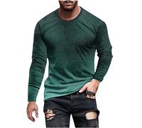 Camiseta de Manga Larga Hombre 2023 Impresión Degradado Moda Original Casual T-Shirt Otoño Primavera Cuello Redondo Sudaderas Jersey Pulóver Fiesta básic Tops chándal Deportivos Talla Grande