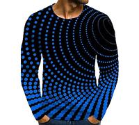 Camiseta de Manga Larga Hombre 3D Estampados Divertidos Camisa Moda Primavera Verano Casual T-Shirt Cuello Redondo Original Fiesta Tops Talla Grande Basic Deportivos tee 2025