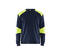 Blaklader 345717618933XL - Camiseta de manga larga con protección contra llamas, color azul marino/amarillo, talla XL