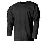 Camiseta de manga larga MFH US Con bolsillos en las mangas Hombre Militar Negro