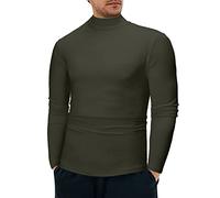 Camiseta de manga larga para hombre, blusa básica para hombre, de invierno, cálida, cuello bajo, ropa interior térmica de moda, camiseta básica lisa, blusa de manga larga para interiores y exteriores
