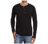 Camiseta de manga larga para hombre, camisetas Henley para hombre, ajuste holgado, manga larga, camiseta Henley de trabajo, camiseta de manga larga, camiseta Henley de algodón, camisa casual de moda,