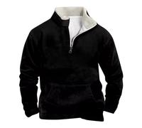 Camiseta de manga larga para hombre con estampado vintage de 1/4 con cremallera de los años 50, retro, manga larga, camiseta funcional, sudadera para senderismo, informal, camiseta Henley, suéter de