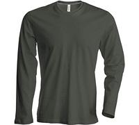 Camiseta de manga larga para hombre, cuello redondo, ligeramente ajustada, en 20 colores y tallas S, M, L, XL, 2XL, 3XL y 4 XL