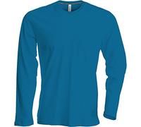 Camiseta de manga larga para hombre, cuello redondo, ligeramente ajustada, en 20 colores y tallas S, M, L, XL, 2XL, 3XL y 4 XL
