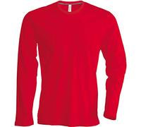 Camiseta de manga larga para hombre, cuello redondo, ligeramente ajustada, en 20 colores y tallas S, M, L, XL, 2XL, 3XL y 4 XL