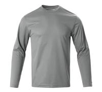 Camiseta de manga larga para hombre de secado rápido - Cuello redondo ligera, diseño liso, regular y tallas grandes, camiseta cómoda tipo sudadera para estilos de vida activos, Gy1., S