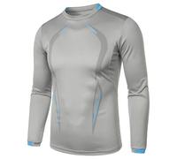 Camiseta de manga larga para hombre, de secado rápido, deportiva, tallas grandes, transpirable, manga larga, cuello redondo, camiseta de fitness, camiseta delgada, gimnasio, camiseta muscular