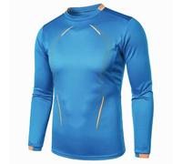Camiseta de manga larga para hombre, de secado rápido, deportiva, tallas grandes, transpirable, manga larga, cuello redondo, camiseta de fitness, camiseta delgada, gimnasio, camiseta muscular