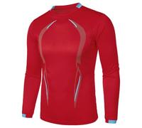 Camiseta de manga larga para hombre, de secado rápido, deportiva, tallas grandes, transpirable, manga larga, cuello redondo, camiseta de fitness, camiseta delgada, gimnasio, camiseta muscular
