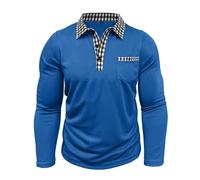 Camiseta de manga larga para hombre en tallas grandes con cuello redondo, práctico bolsillo en el pecho, corte cómodo para el día a día, tiempo libre, perfecto para negocios, casual y ropa de calle