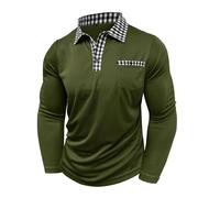 Camiseta de manga larga para hombre en tallas grandes con cuello redondo, práctico bolsillo en el pecho, corte cómodo para el día a día, tiempo libre, perfecto para negocios, casual y ropa de calle