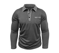Camiseta de manga larga para hombre en tallas grandes con cuello redondo, práctico bolsillo en el pecho, corte cómodo para el día a día, tiempo libre, perfecto para negocios, casual y ropa de calle