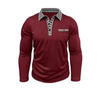Camiseta de manga larga para hombre en tallas grandes con cuello redondo, práctico bolsillo en el pecho, corte cómodo para el día a día, tiempo libre, perfecto para negocios, casual y ropa de calle