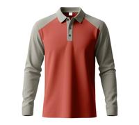 Camiseta de manga larga para hombre, estilo Henley, informal, con botones, ligera, transpirable, para gimnasio, correr, entrenamiento, culturismo, para exteriores, naranja, XXL