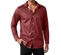 Camiseta de manga larga para hombre, franela de algodón, formal, ajuste regular, camisas de vestir informales elegantes con botones, lisas, acogedoras, camisas de vestir para hombre, camisa casual con