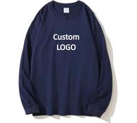 Camiseta De Manga Larga para Hombre, Oversize, De Algodón Grueso, con Logotipo Personalizado, Color Liso, para Otoño-Invierno, Ropa Urbana Color6,XL