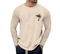 Camiseta de manga larga para hombre Oversized con letras creativas Vintage Basic Talla grande T Camisas Regular Fit Basic Casual Retro Tejido Impreso Manga larga Sportshirt Manga larga Músculo Casual