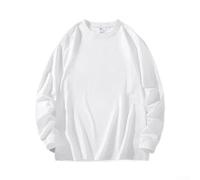 Camiseta de manga larga para hombre, suave, elástica, cuello redondo, básica, lisa, uso diario, casual, L-3XL (blanco XL)