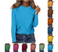 Camiseta de manga larga para mujer, algodón, cuello redondo, camiseta de manga larga, holgada, camiseta térmica, moderna, de manga larga, elegante, cómoda, suave, camiseta de primavera, rose gold, XXL