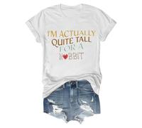 Camiseta de manga larga para mujer, algodón, de hecho, lo suficientemente grande, camisa para mujer, moda informal, lisa, linda, impresa, cuello redondo, manga corta, blanco, XXL