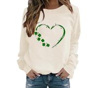 Camiseta de manga larga para mujer con estampado de corazón, sudadera fina para mujer, deportiva, S-3XL, corte holgado, sudadera de cuello redondo, sudadera de un solo color, chaqueta deportiva suave