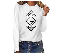 Camiseta de manga larga para mujer con estampado "Dios es más grande que los tops y los medios", blanco, XL