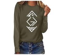 Camiseta de manga larga para mujer con estampado "Dios es más grande que los tops y los medios", Dark Verde, M