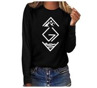 Camiseta de manga larga para mujer con estampado "Dios es más grande que los tops y los medios", Le Noir, S