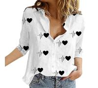 Camiseta de manga larga para mujer, cuello de pico, multicolor, estampado hawaiano, estampado de flores, camisa hawaiana, camisa de playa, blusa de verano, camisa de flores, informal, camiseta de
