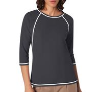 Camiseta de manga larga para mujer, cuello redondo, estampado divertido, ajustado, camisa casual, camiseta, blusa, sexy, gris, M