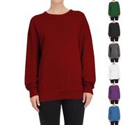 Camiseta de manga larga para mujer Oversize, sudadera con cuello redondo y cuello redondo camiseta casual color sólido superior media temporada sudadera S-5Xl Top Ample Loungewear diarios ropa casa