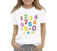 Camiseta de manga larga para mujer vintage con estampado gráfico para niños, número 2025, día de la escuela, día de las matemáticas, color negro, Blanco, 10-11Years