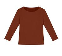 Camiseta de manga larga para niña, acanalada, elástica, ajustada, básica, cómoda, Color rojo., 8-9 años