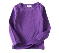 Camiseta de manga larga para niñas Tops niños Camisa Ropa para bebé niños y niñas Camiseta de cuello alto T-Shirt unisex de manga larga Tops, Color morado oscuro., 11-12 años