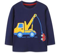 Camiseta de manga larga para niños, algodón, excavadora, jersey de manga larga luminosa, camiseta de tractor para niños de 1 a 7 años, talla 92 - 122