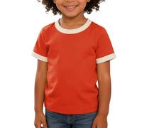 Camiseta de manga larga para niños y niñas, camiseta de manga corta para bebé, camiseta interior de manga corta para bebé (naranja, 3-4 años)